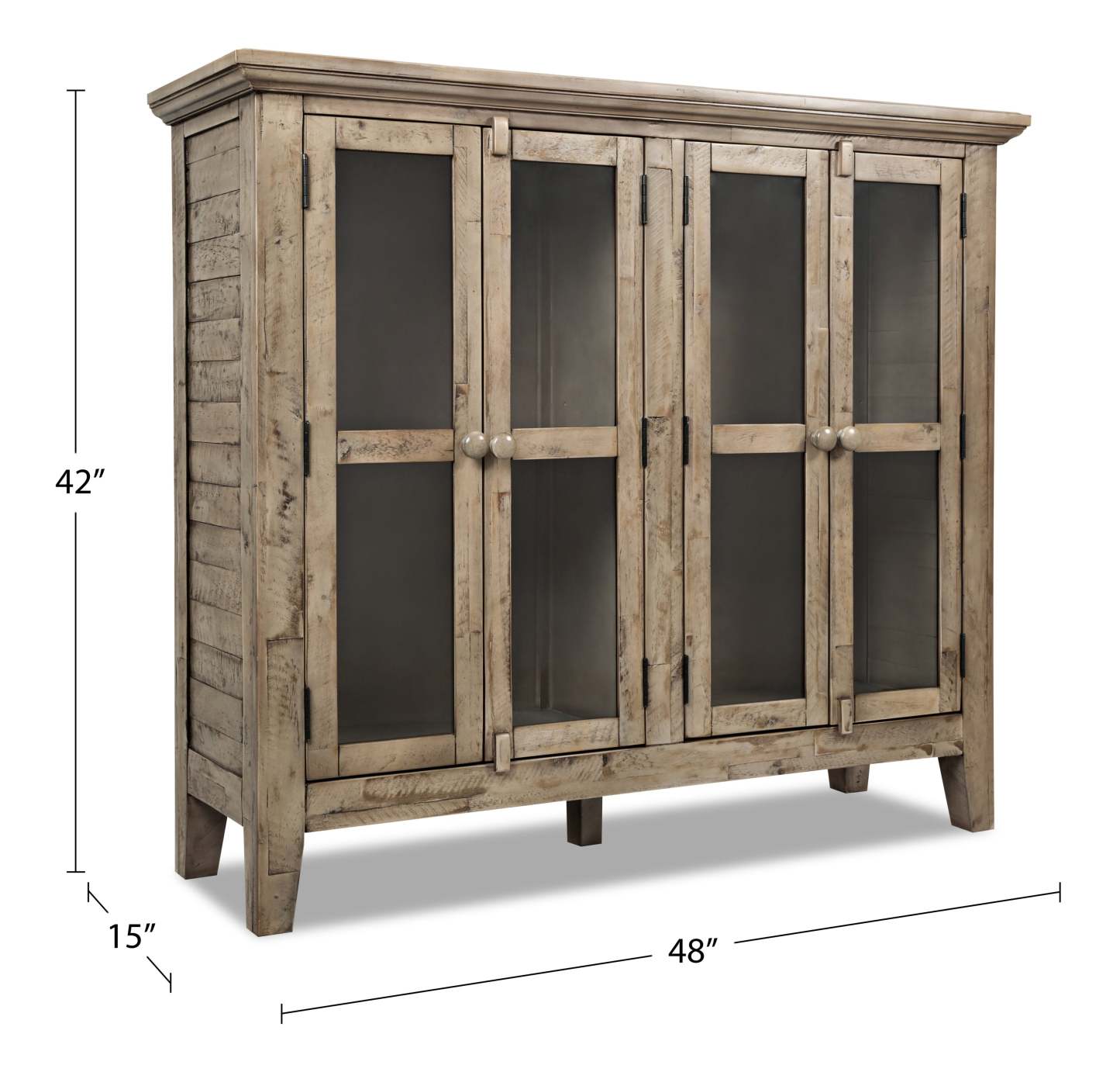 Rocco 48 4-Door Accent Cabinet - Natural Wood|Armoire décorative Rocco de 48 po avec 4 portes - bois naturel