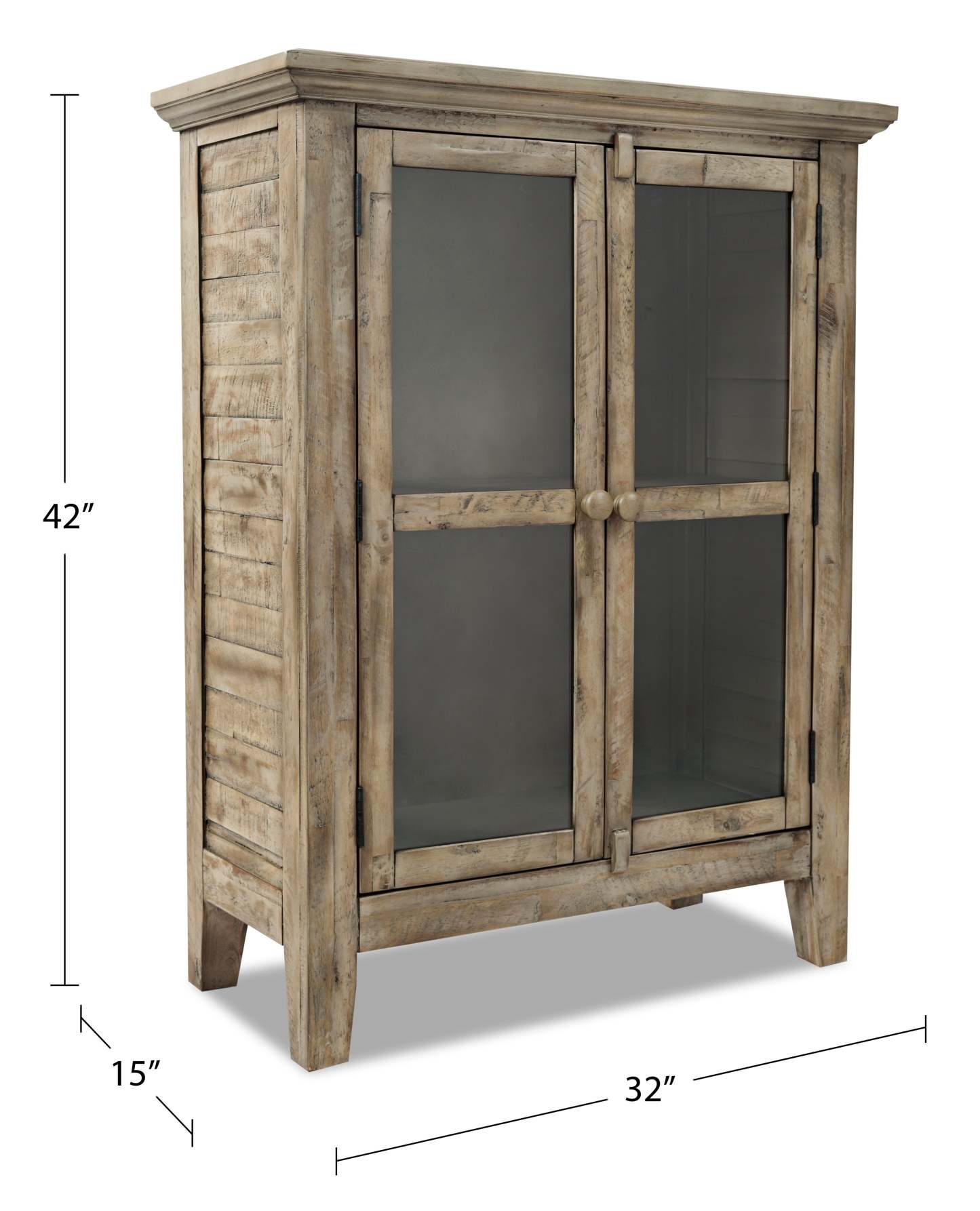 Rocco 32 Armoire d'appoint 2 portes - Bois naturel|Armoire décorative Rocco de 32 po avec 2 portes - bois naturel