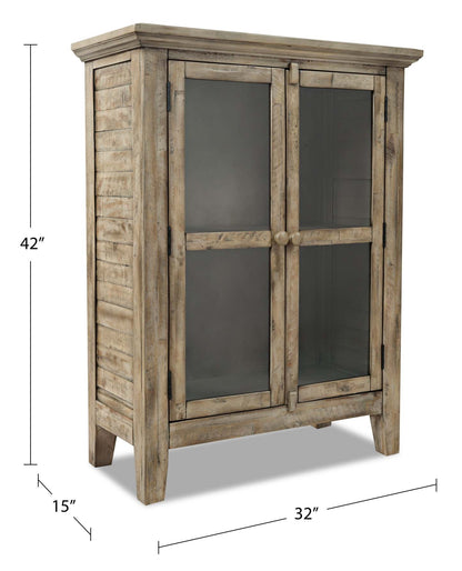 Rocco 32 Armoire d'appoint 2 portes - Bois naturel|Armoire décorative Rocco de 32 po avec 2 portes - bois naturel