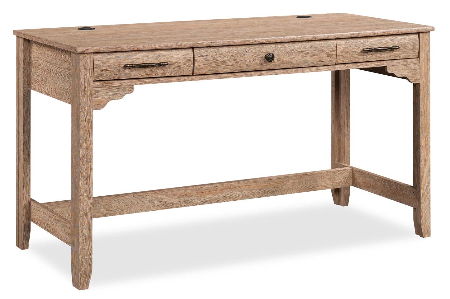 Rollingwood 54.02 Commercial Grade Writing Office Desk with 3-Drawers - Brushed Oak|Bureau de travail Rollingwood de 54,02 po de qualité commerciale à 3 tiroirs - chêne brossé