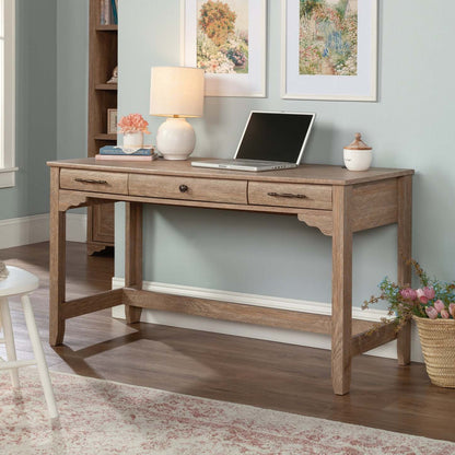 Rollingwood 54.02 Commercial Grade Writing Office Desk with 3-Drawers - Brushed Oak|Bureau de travail Rollingwood de 54,02 po de qualité commerciale à 3 tiroirs - chêne brossé