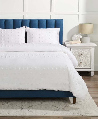 Ensemble d'édredon 3 pièces Rowan pour très grand lit - Blanc | Ensemble d'édredon Rowan 3 pièces pour très grand lit - blanc