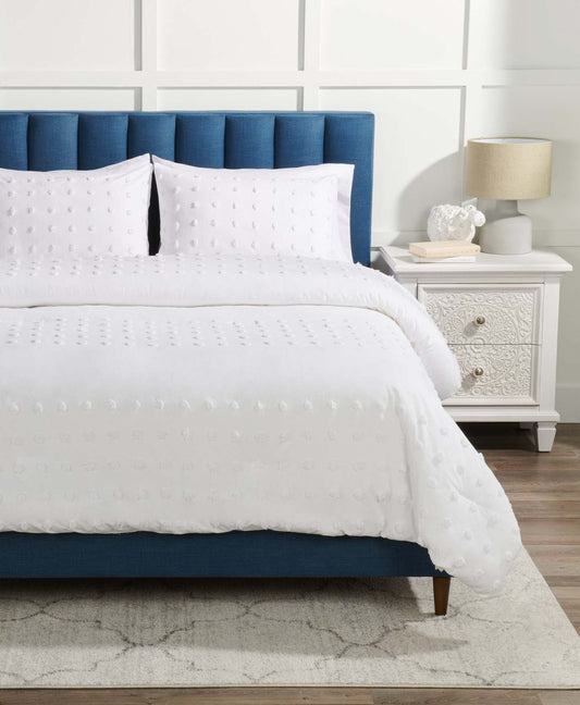 Ensemble d'édredon 3 pièces Rowan pour très grand lit - Blanc | Ensemble d'édredon Rowan 3 pièces pour très grand lit - blanc