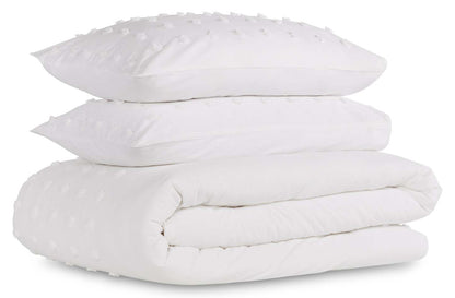 Ensemble d'édredon 3 pièces Rowan pour très grand lit - Blanc | Ensemble d'édredon Rowan 3 pièces pour très grand lit - blanc