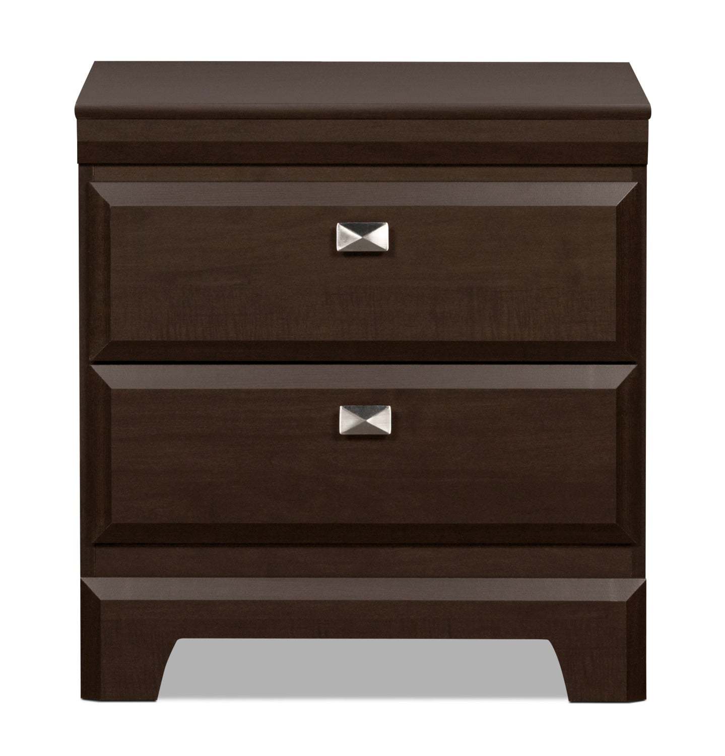 Table de chevet à 2 tiroirs Yorkdale, 23,5 L x 24,7 H, fabriquée au Canada - Marron | Table de nuit Yorkdale de 23,5 po (L) x 24,7 po (H) à 2 tiroirs, fabriquée au Canada - brune