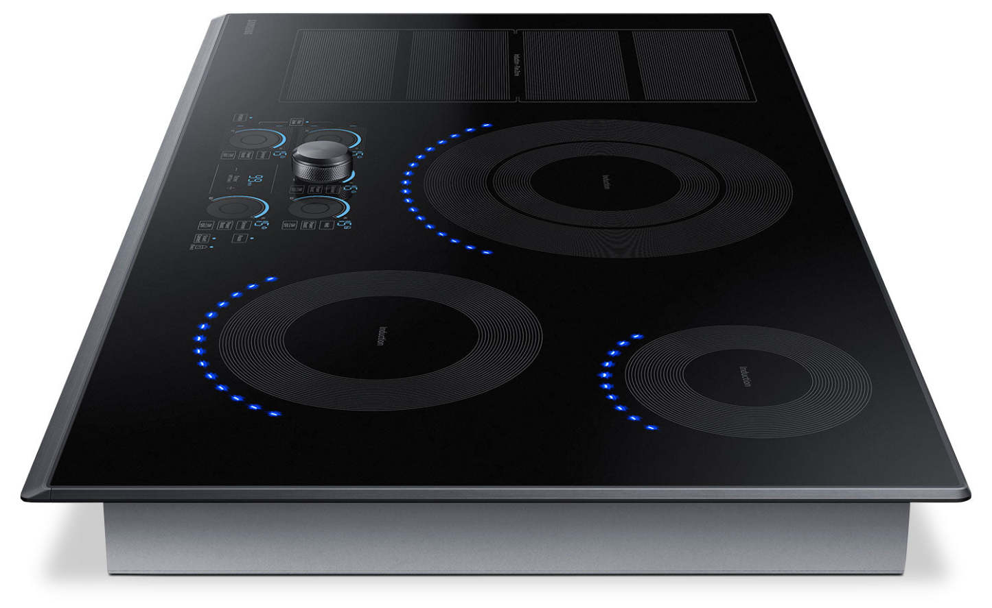 Surface de cuisson à induction intelligente Samsung de 36 po à 5 éléments avec zone polyvalente et technologie de flamme virtuelle™ - Noir Sta…