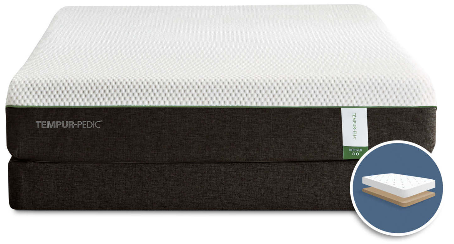 TEMPUR-Flex® Recover Tight-Top Low-Profile Queen Mattress Set|Ensemble matelas à plateau régulier à profil bas Recover TEMPUR-Flex pour grand lit
