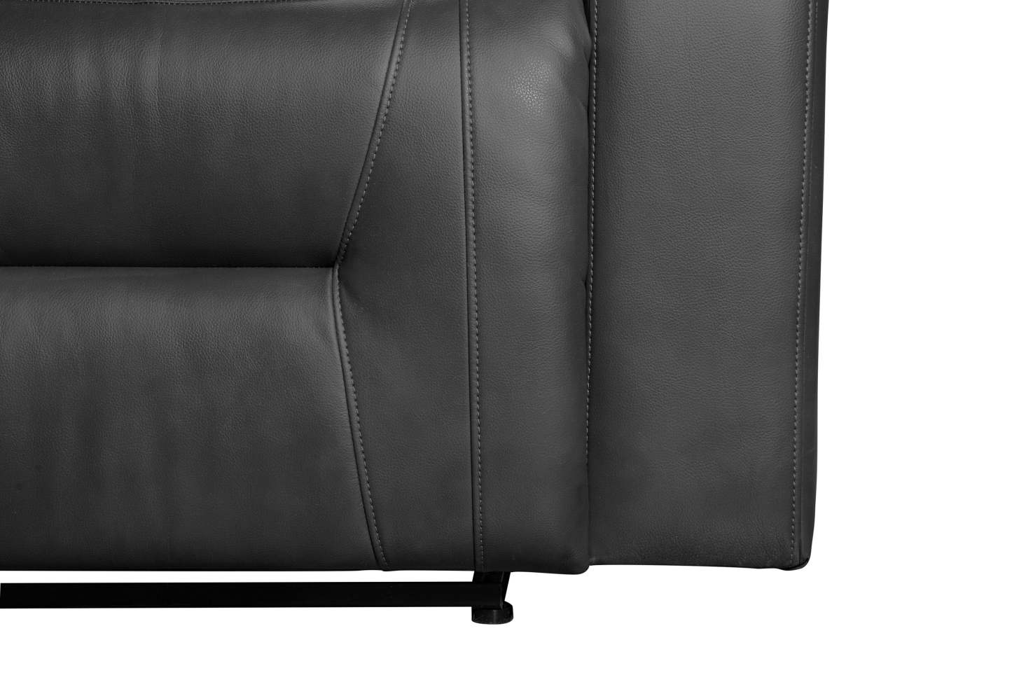 Fauteuil à inclinaison électrique Ryker de 36,8 po en tissu d'apparence cuir avec accoudoirs de rangement et port USB - gris