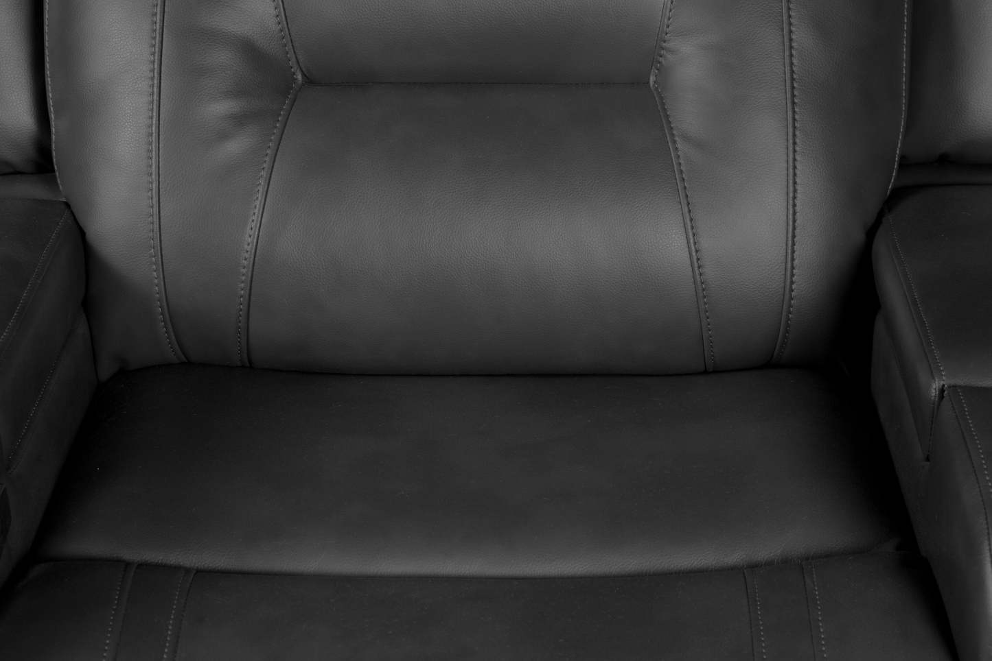 Fauteuil à inclinaison électrique Ryker de 36,8 po en tissu d'apparence cuir avec accoudoirs de rangement et port USB - gris