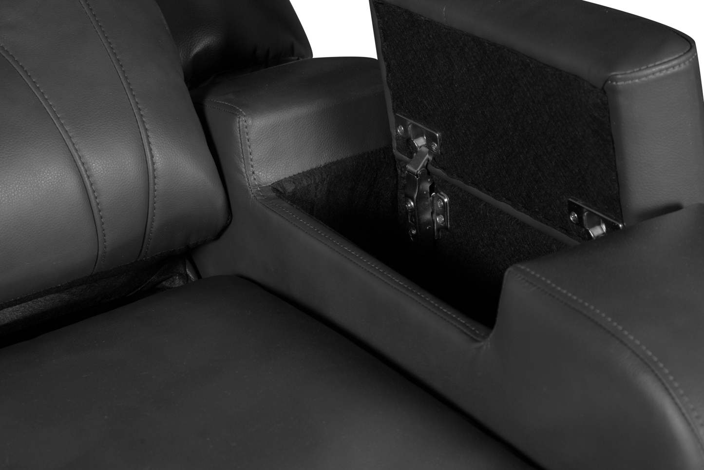 Fauteuil à inclinaison électrique Ryker de 36,8 po en tissu d'apparence cuir avec accoudoirs de rangement et port USB - gris