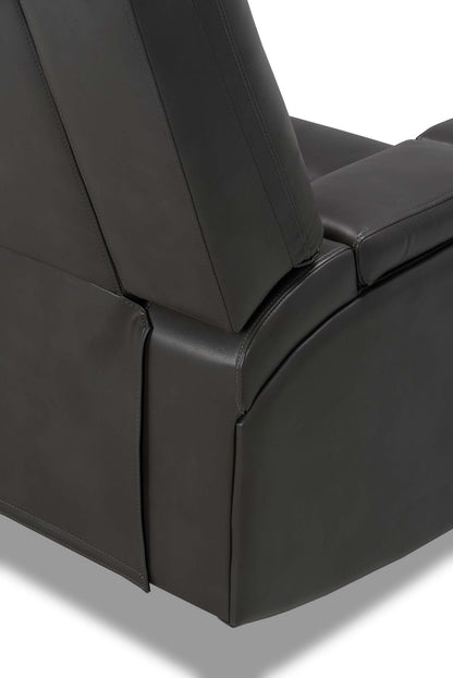 Fauteuil inclinable Ryker de 36,8 po en tissu d’apparence cuir avec accoudoirs de rangement - gris