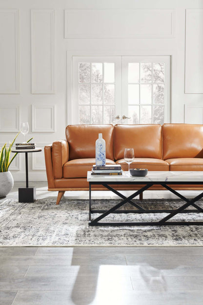 Sabrina 14 Accent Table - Black with White Marble Look Top|Table d'appoint Sabrina de 14 po - noire avec dessus en imitation de marbre blanc