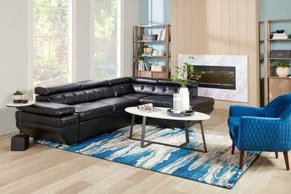 Sabrina 14 Accent Table - Black with White Marble Look Top|Table d'appoint Sabrina de 14 po - noire avec dessus en imitation de marbre blanc