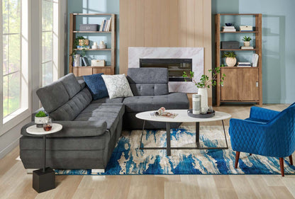 Sabrina 14 Accent Table - Black with White Marble Look Top|Table d'appoint Sabrina de 14 po - noire avec dessus en imitation de marbre blanc