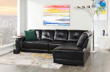 Sabrina 14 Accent Table - Black with White Marble Look Top|Table d'appoint Sabrina de 14 po - noire avec dessus en imitation de marbre blanc