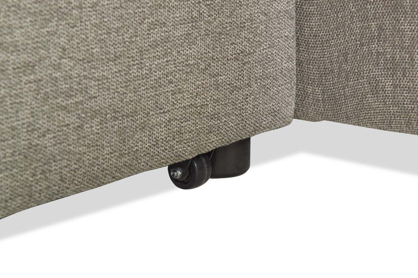 Savvy 3-Piece Linen-Look Fabric Sleeper Sectional with Adjustable Headrests - Grey | Sofa-lit sectionnel Savvy 3 pièces en tissu d’apparence lin avec appuie-têtes réglables - gris