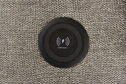 Savvy 3-Piece Linen-Look Fabric Sleeper Sectional with Adjustable Headrests - Grey | Sofa-lit sectionnel Savvy 3 pièces en tissu d’apparence lin avec appuie-têtes réglables - gris