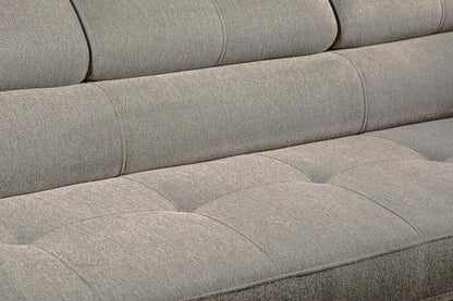 Savvy 5-Piece Left-Facing Linen-Look Fabric Sleeper Sectional with Storage Chaise and Adjustable Headrests - Grey | Canapé-lit sectionnel gauche Savvy 5 pièces en tissu d’apparence lin avec chaise longue de rangement et appuie-têtes réglables - gris