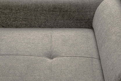 Savvy 5-Piece Left-Facing Linen-Look Fabric Sleeper Sectional with Storage Chaise and Adjustable Headrests - Grey | Canapé-lit sectionnel gauche Savvy 5 pièces en tissu d’apparence lin avec chaise longue de rangement et appuie-têtes réglables - gris