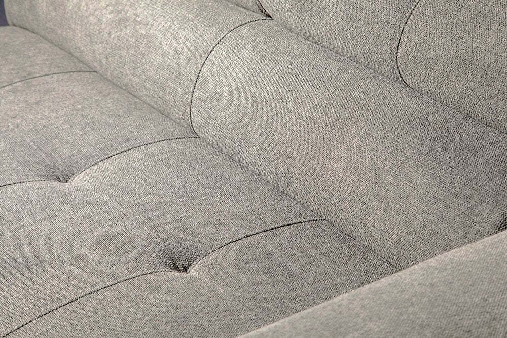 Savvy 5-Piece Left-Facing Linen-Look Fabric Sleeper Sectional with Storage Chaise and Adjustable Headrests - Grey | Canapé-lit sectionnel gauche Savvy 5 pièces en tissu d’apparence lin avec chaise longue de rangement et appuie-têtes réglables - gris