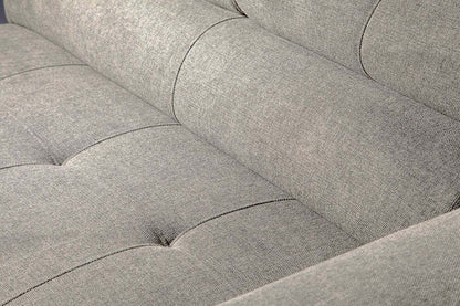Savvy 5-Piece Left-Facing Linen-Look Fabric Sleeper Sectional with Storage Chaise and Adjustable Headrests - Grey | Canapé-lit sectionnel gauche Savvy 5 pièces en tissu d’apparence lin avec chaise longue de rangement et appuie-têtes réglables - gris