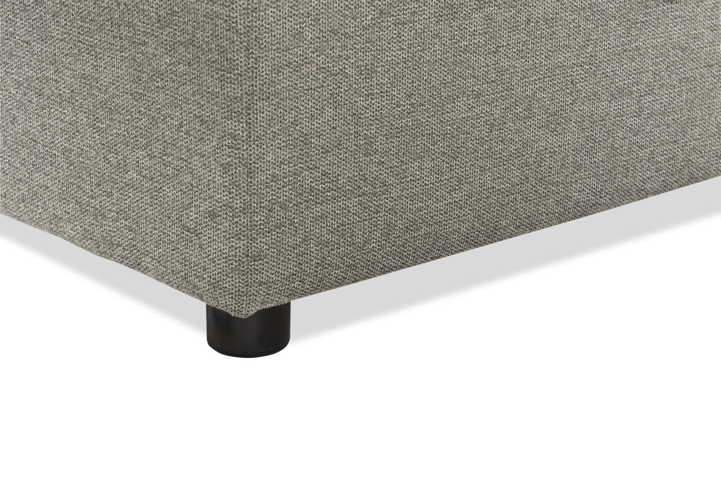 Sofa-lit sectionnel de droite Savvy 2 pièces en tissu d’apparence lin avec fauteuil long de rangement et appuie-têtes réglables - gris