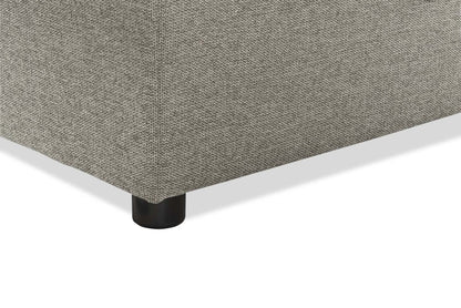 Sofa-lit sectionnel de droite Savvy 2 pièces en tissu d’apparence lin avec fauteuil long de rangement et appuie-têtes réglables - gris