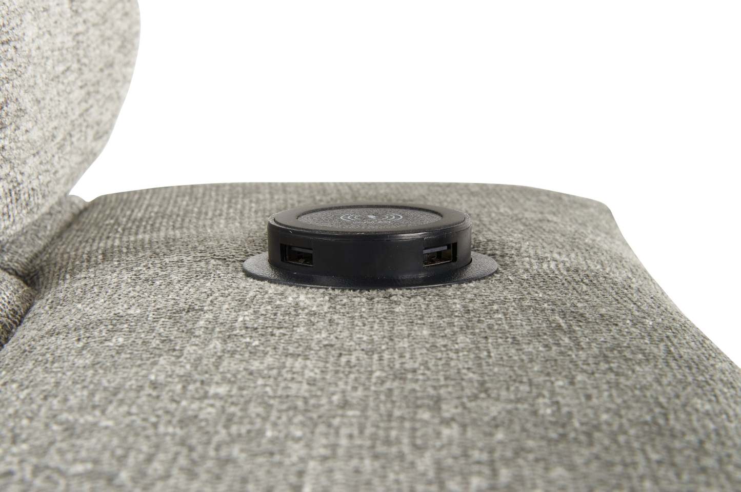 Savvy 3-Piece Left-Facing Linen-Look Fabric Sleeper Sectional with Storage Chaise and Adjustable Headrests - Grey | Sofa-lit sectionnel de gauche Savvy 3 pièces en tissu d’apparence lin avec fauteuil long de rangement et appuie-têtes réglables - gris