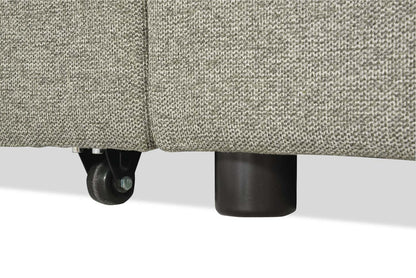 Canapé-lit sectionnel de droite Savvy 3 pièces en tissu d'apparence lin avec fauteuil long de rangement et appuie-têtes réglables - gris