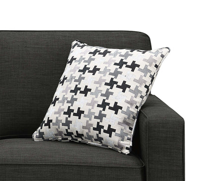 Made in Canada Sawyer 57 Linen-Look Fabric Loveseat with Reversible Cushions and Accent Pillows - Charcoal Grey | Causeuse Sawyer de 57 po fabriquée au Canada en tissu d’apparence lin avec coussins réversibles et coussins décoratifs - gris anthracite