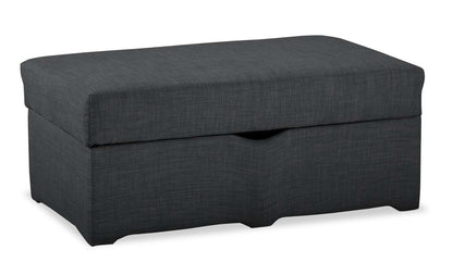 Made in Canada Sawyer 40 Linen-Look Fabric Storage Ottoman - Charcoal Grey | Pouf de rangement Sawyer de 40 po fabriqué au Canada en tissu d’apparence lin - gris anthracite