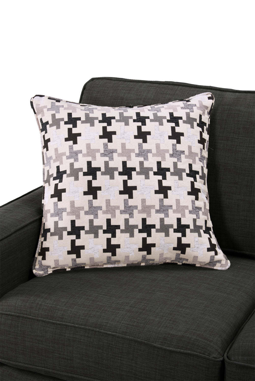 Fabriqué au Canada, canapé sectionnel Sawyer 2 pièces en tissu d'apparence lin avec coussins réversibles - gris anthracite