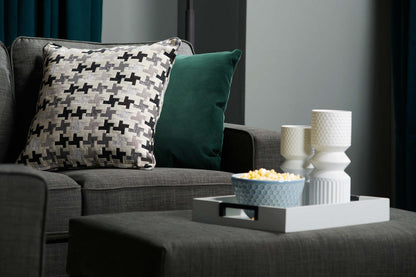 Fabriqué au Canada, canapé sectionnel Sawyer 2 pièces en tissu d'apparence lin avec coussins réversibles - gris anthracite