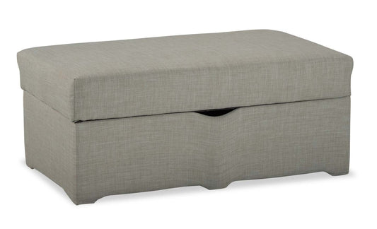 Made in Canada Sawyer 40 Linen-Look Fabric Storage Ottoman - Light Grey | Pouf de rangement Sawyer de 40 po fabriqué au Canada en tissu d’apparence lin - gris clair