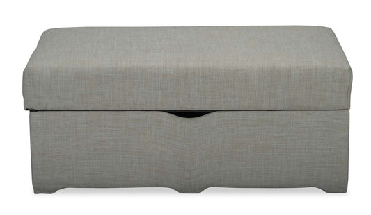 Made in Canada Sawyer 40 Linen-Look Fabric Storage Ottoman - Light Grey | Pouf de rangement Sawyer de 40 po fabriqué au Canada en tissu d’apparence lin - gris clair