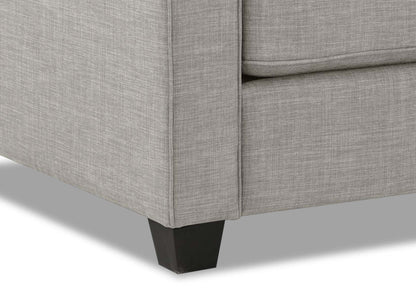 Canapé Sawyer de 83 po fabriqué au Canada en tissu d'apparence lin avec coussins réversibles et coussins décoratifs - gris clair