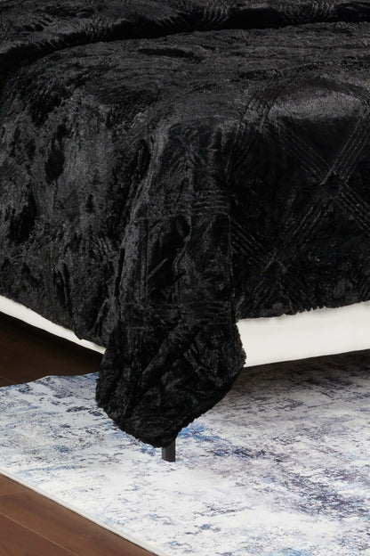 Ensemble d'édredon Serene 3 pièces pour lit double/grand lit - Noir | Ensemble d'édredon Serene 3 pièces pour lit double ou grand lit - noir