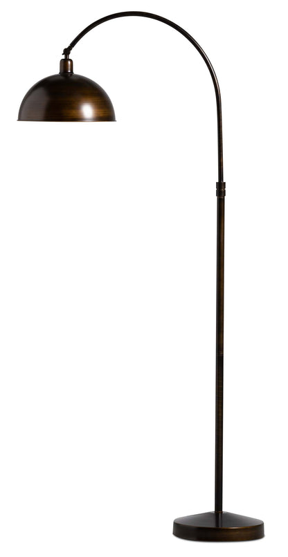 62.75 Bean Lampadaire en métal bronze avec tête de lampe réglable|Lampe à pied de 62,75 po en métal bronze haricot avec tête de lampe réglable