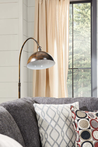 62.75 Bean Lampadaire en métal bronze avec tête de lampe réglable|Lampe à pied de 62,75 po en métal bronze haricot avec tête de lampe réglable