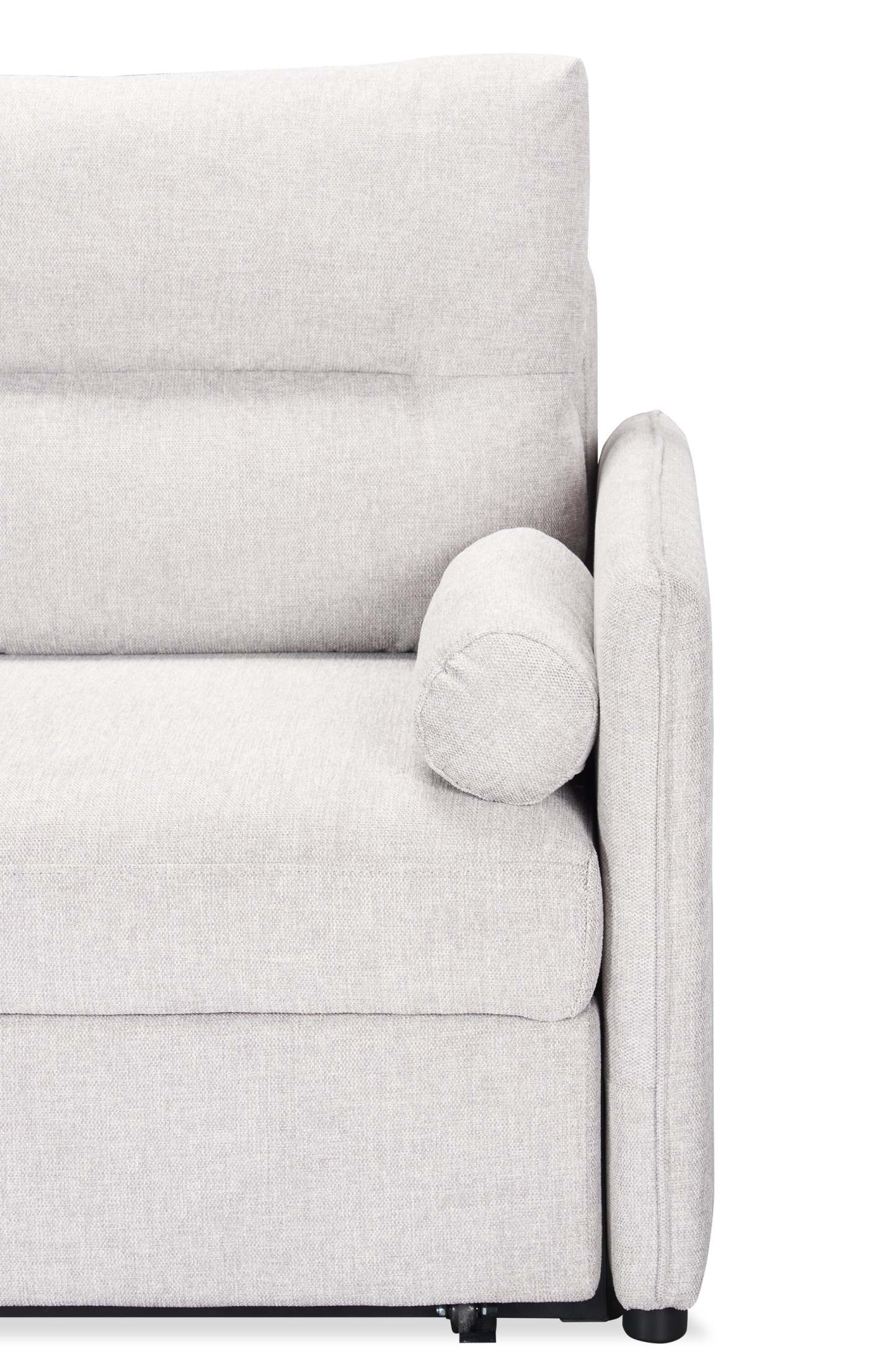 Canapé-lit Shadow de 82,5 po en tissu d'apparence lin avec rangement et deux accoudoirs coussinés - gris