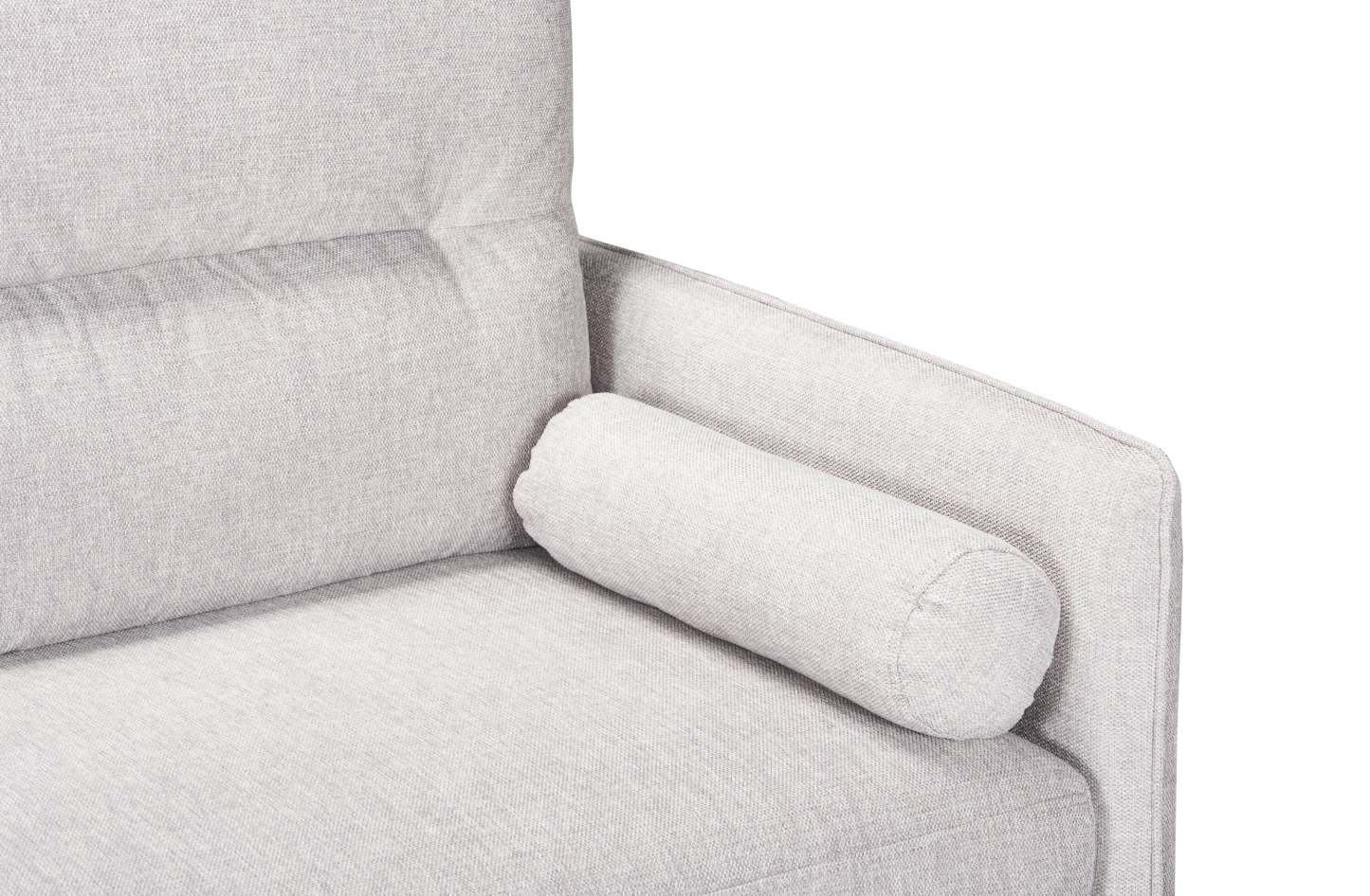 Canapé-lit Shadow de 82,5 po en tissu d'apparence lin avec rangement et deux accoudoirs coussinés - gris