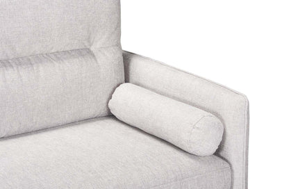 Canapé-lit Shadow de 82,5 po en tissu d'apparence lin avec rangement et deux accoudoirs coussinés - gris