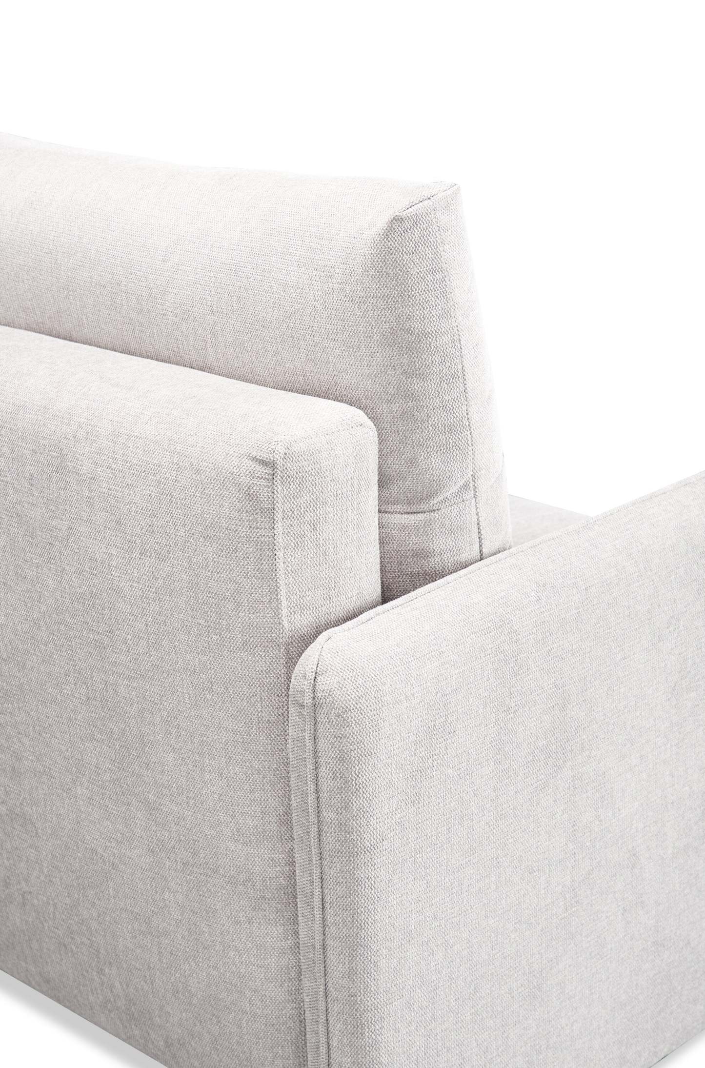 Canapé-lit Shadow de 82,5 po en tissu d'apparence lin avec rangement et deux accoudoirs coussinés - gris