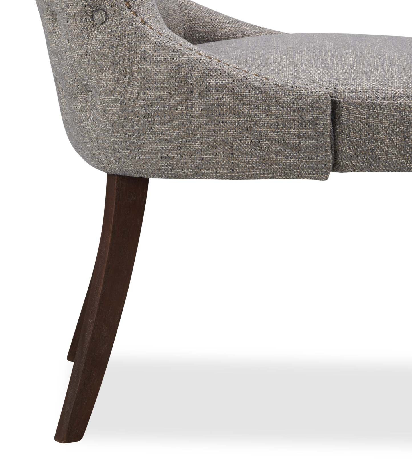 Chaise de salle à manger à dossier à oreilles Shea avec tissu d'apparence lin, Bois - Gris | Chaise de salle à manger Shea à oreilles en tissu d'apparence lin et en bois - grise