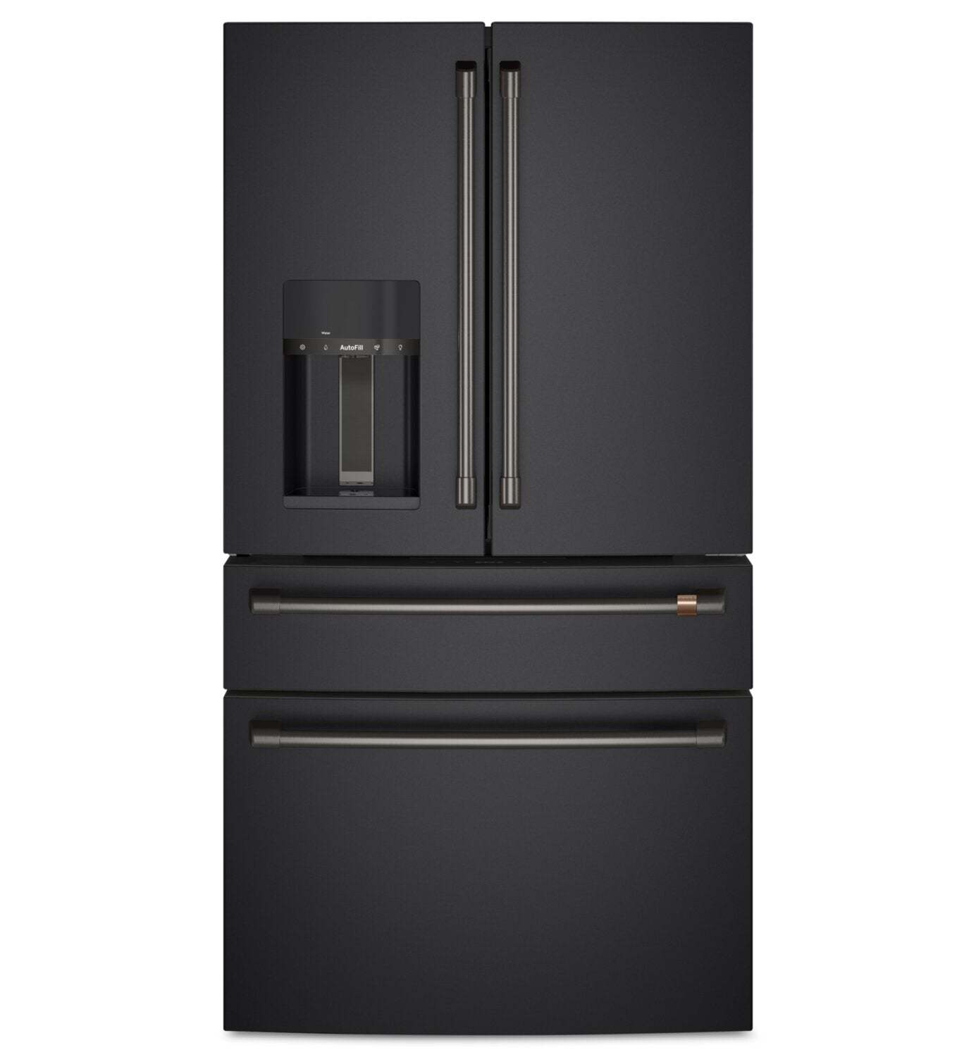 Café Ensemble de 4 poignées noires brossées pour réfrigérateur à portes françaises - CXQB4H4PNBT | Trousse de poignées Café 4 pièces noir brossé pour réfrigérateur à portes françaises - CXQB4H4PNBT | CXQB4HBT