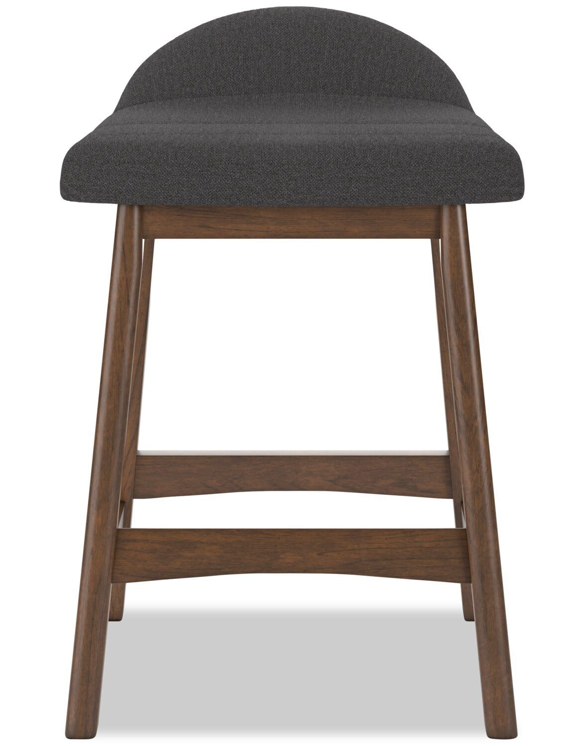 Tabouret à hauteur de comptoir Jovi avec tissu d'apparence lin, Bois - Charbon | Tabouret Jovi de hauteur comptoir en tissu d'apparence lin et en bois - anthracite