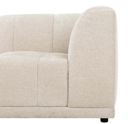 Sofa modulaire Oaklyn Kort & Co. de 109 po en tissu avec coussins de siège capitonnés - beige