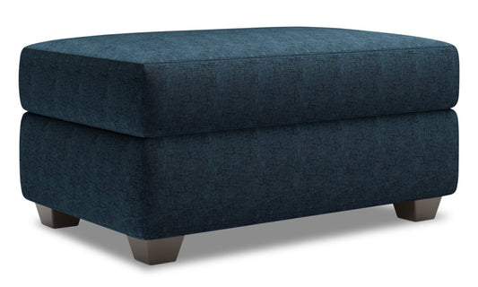 Fabriqué au Canada Pouf de rangement personnalisable The Trunk 39 en tissu de chenille - Bleu Indigo de luxe | Pouf de rangement The Trunk de Sofa Lab de 39 po fabriqué au Canada en tissu chenille - bleu Indigo de luxe | TRUN3193
