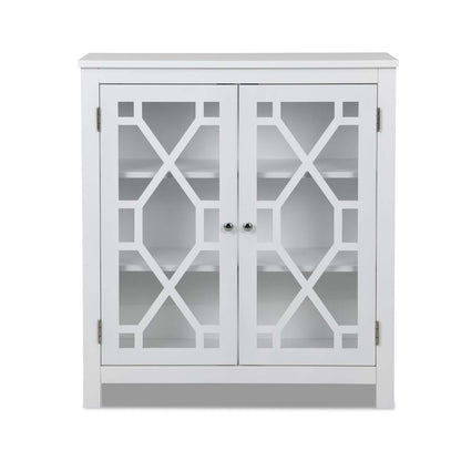Armoire décorative Clary 31.5 avec portes en verre - Blanc|Armoire décorative Clary de 31,5 po avec portes en verre - blanche