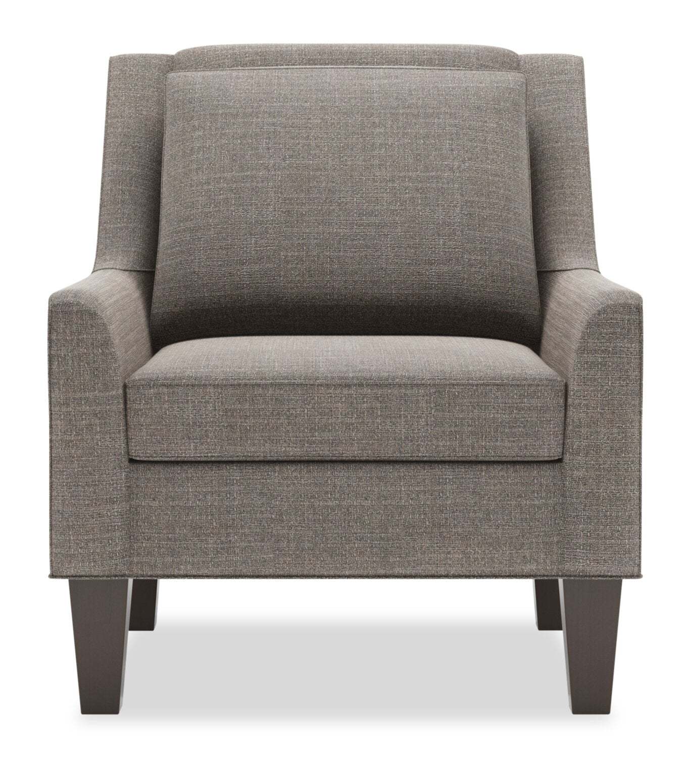 Fauteuil d'appoint club Sofa Lab de 29 po fabriqué au Canada en tissu d'apparence lin avec pattes en bois - bleu Luna Sailor | CLUB2391